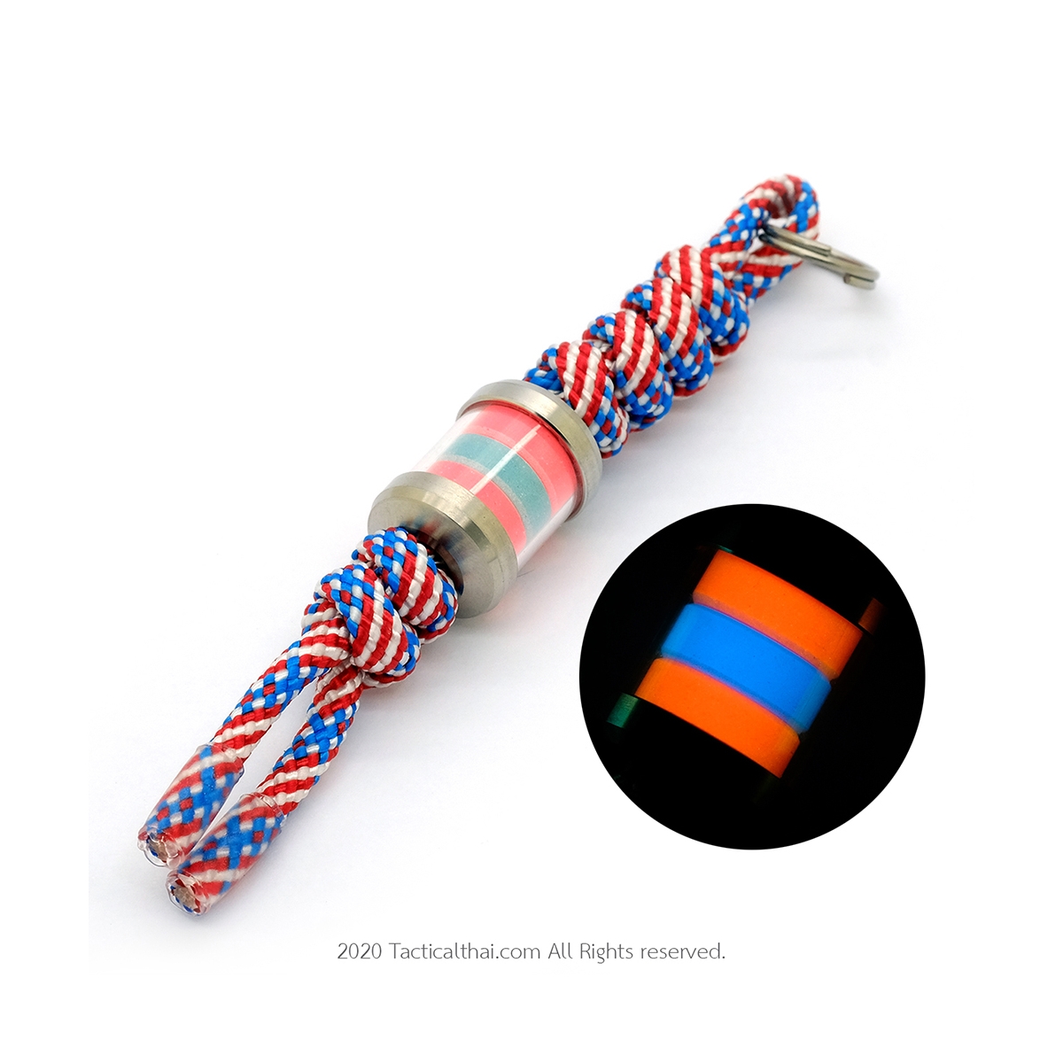 เครื่องมือ :: Bead :: RovyVon Ti Firefly EDC Titanium Bead ส้ม+ฟ้า+ส้ม